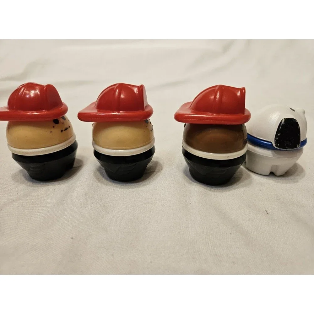 Vintage Little Tikes Tykes Toddle Tots Dalmation Firemen Chunky People Set of 4